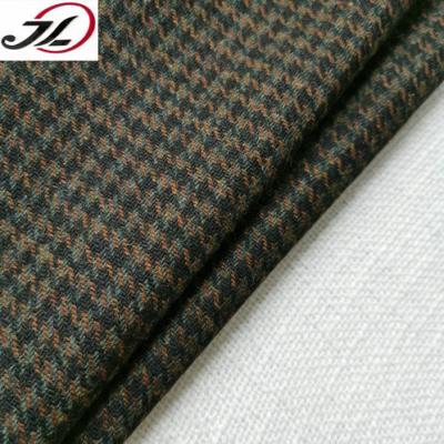 China Viable High Quality Houndstooth Poly Tweed Blend Woolen Fabric for sale