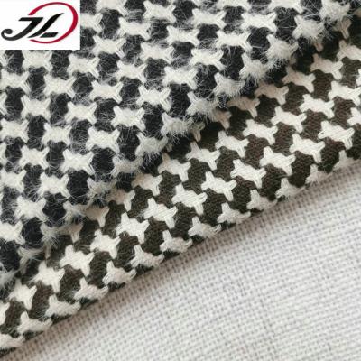 China China factory breathable wool fancy yarn poly tweed wool fabric for coat for sale