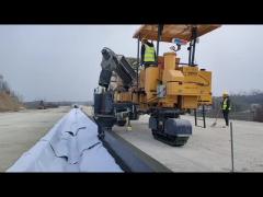 SMC-5500 concrete slipform paver machine from Siming Technology was used to pave curb stones at a st