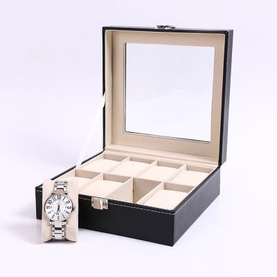 China Modern Customized 8 Grid Personalized Luxury LOGO Printed Custom Wood Watch Boxes Gift Box Packaging Watch Organizer for sale