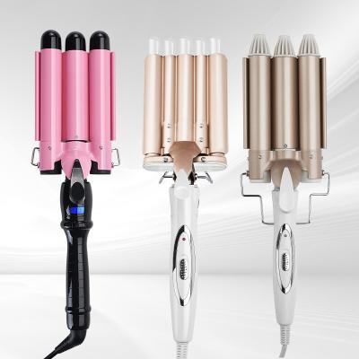 China Ceramic 360 3 Long Barrell Curving Hot Ironautomatic Tools Wave Auto Curling Iron for sale