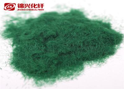 China Textile Fabric Nylon Flocking Powder 1.5D*0.6mm Full - Dull Luster Green Color for sale