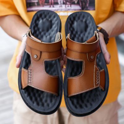 China New design massage strap men's Sandal-sports, casual flat sandals, slippers leather sandals for sale