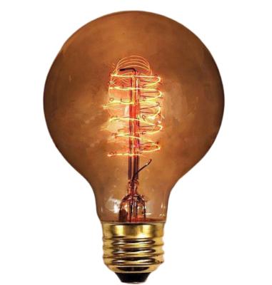 China 25W/40W/60W Spiral Brass Filament Decorative Globe Bulb Vintage Filament Light Bulbs for sale