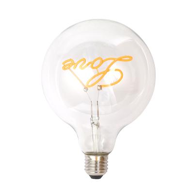 China Hot High Efficiency Edison Vintage LED G125 Bulb G125 Spiral LED Filament Bulb G125 Vintage LED Globe Soft Clear Glass Bulb for sale