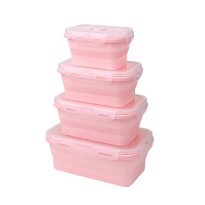 China 2021 Strong Silicone Storage Container Collapsible Portable Food Bowl Can Be Microwave Heating for sale