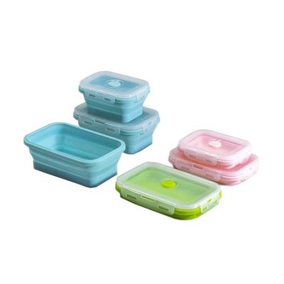 China High Quality Strong Collapsible Silicone Food Storage Container And Bento Lunch Box for sale