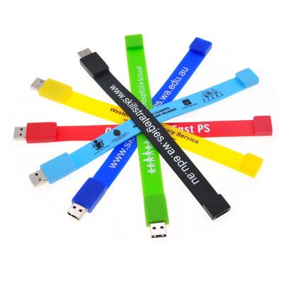 China Cheap custom medical silicone metal shape slap bracelet waterproof usb instant workout waterproof usb with logo printing LFN-216 for sale