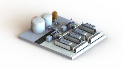 中国 コンテナに詰められたHFOの火力量の植物は、ガス発電所400V 11KV 33KVし、液化天然ガスの 販売のため