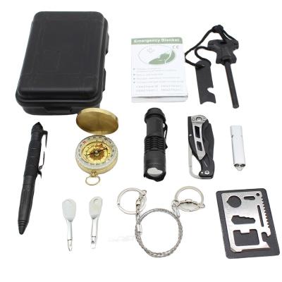 China Wholesale Survival Outdoors Emergency Survival Kit 13 in 1 Survival Gear Travel Outdoor Camping Military Survival Kit for sale