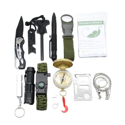 China Wholesale Survival Outdoors Emergency Professional Outdoor Survival Kit 16 in 1 Travel Outdoor Military Camping Increasing Survival Gear for sale