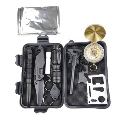 China Survival Outdoor Survival Kit Set Multifunctional Field First Aid SOS Kit Emergency Supplies for sale