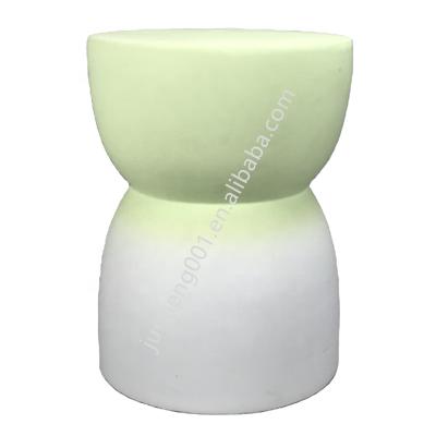 China Traditional Ceramic Home Living Furniture Green And White 2 Tone Outdoor Garden Concrete Ceramic Stool for sale