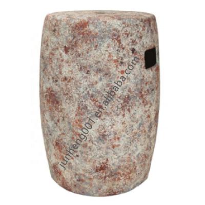 China New Traditional Design In Rusty Ceramic Faux Stone Drum Garden Stool With Handle for sale