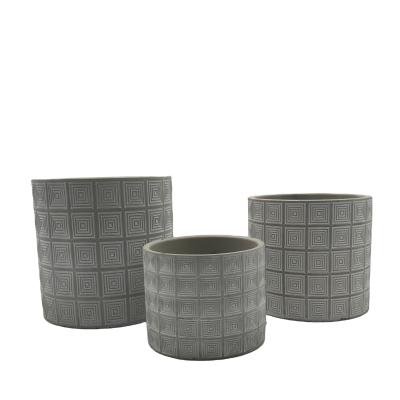 China Modern Custom Hot Selling Garden Decor Cement Pot Modern Outdoor Round Flowerpot Mold Concrete Planter for sale