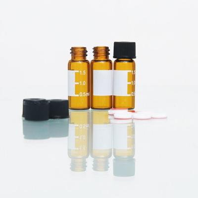 China Laboratory use 1.5ml 2ml laboratory vial for auto sampler 8-425 Standard screw thread amber sample vials for sale