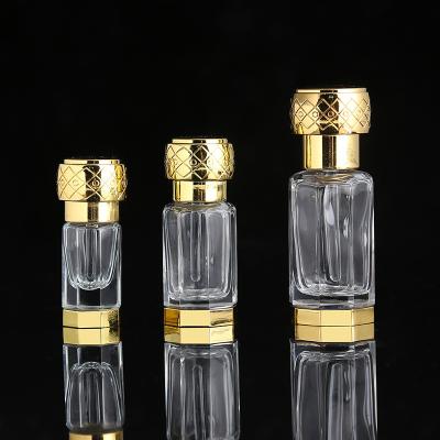 China Essential Oil; Perfume Fancy Dubai empty 3ml 6ml 12ml essential oil perfume bottle octagonal attar glass bottle for sale