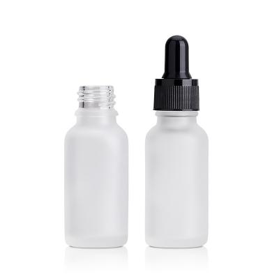 China Skin care serum; Essential oil Custom 20ml frosted glass dropper essential oil bottle with plastic cap for sale