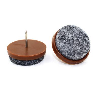 China Easy installation furniture nail slides sofa protector nail with felt nailon slider for furniture for sale