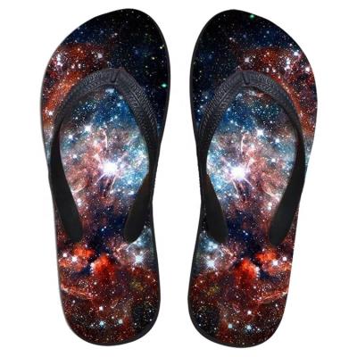 China EVERTOP Sky Anti-slippery Eco-friendly Stylish Heat Transfer Printing PVC Flip Flops Custom Logo Fashionable Sandal Thick Unique Rubber Straps for sale