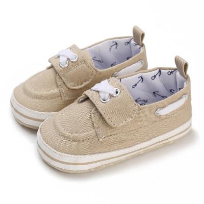 China EVERTOP Unique Flat Style Soft Non Slip Solid Cotton Baby Boy Loafers Canvas Baby Loafers for sale