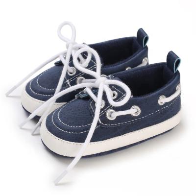 China EVERTOP Flat Solid Colors Gently Non Slip Unique Baby Boy Loafers Canvas Cotton Infant Boy Loafers for sale