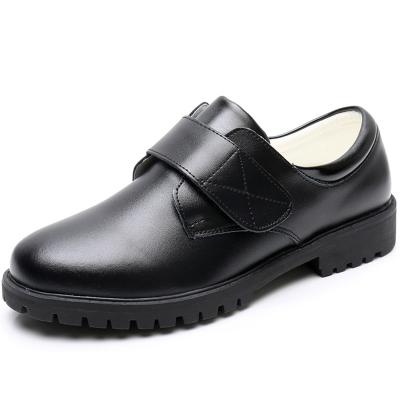 China EVERTOP Anti-slippery Children's Black Leather Big Boys School Shoes Students Stylish Kids Shoes for sale