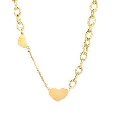 China Trendy Trendy Fashion Heart Stainless Steel Gold Elegant Women Chain Necklace Jewelry for sale