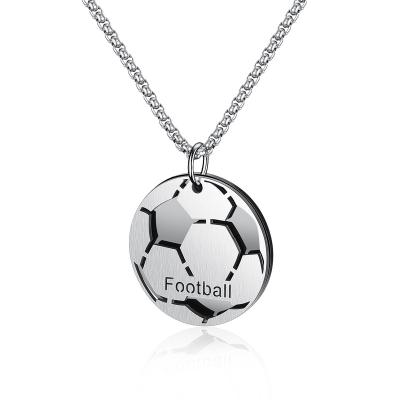 China High Quality Fashion Trendy Stainless Steel Chain With Logo Charm Football Necklace for sale