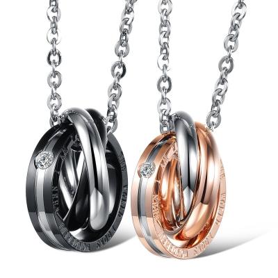 China Manufacturer FASHIONABLE Valentine Day Diamond Pendant And FASHIONABLE Ring Box Couples Necklace Pair for sale