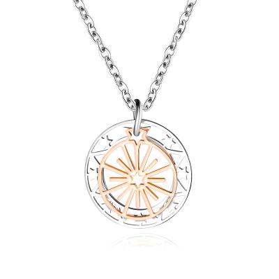 China Trendy Trendy Circle Coin Triangle Stainless Steel Pendant Necklace Charms Planet Snake For Long Collar Necklaces For Women for sale