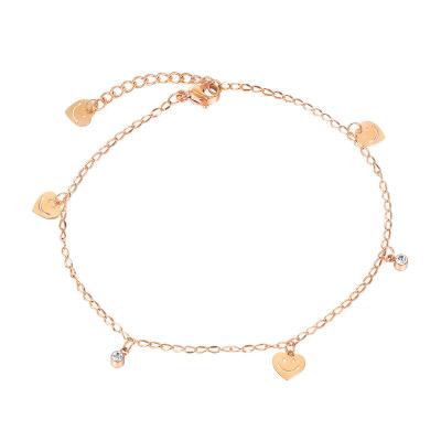 China High Quality Trendy Trendy Drop Small Hearts Charming Smile Face Cute Diamond Anklets Cute Hanging Detail for sale