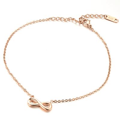 China Wholesale FASHIONABLE Stainless Steel Ladies Valentine's Day Butterfly Gold Plated Minimalist Anklet Chain for sale