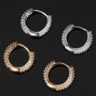 China Hot Selling Hiphop Hiphop Women Brass Gold and Silver Hip-hop Fashion Circle Earrings for sale