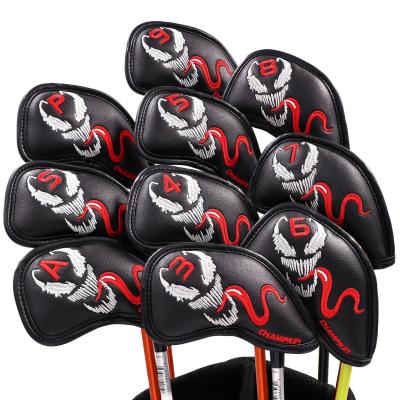 China Custom Embroidery PU Leather Golf Clubs Headcover Driver Wood Golf Head Covers for sale