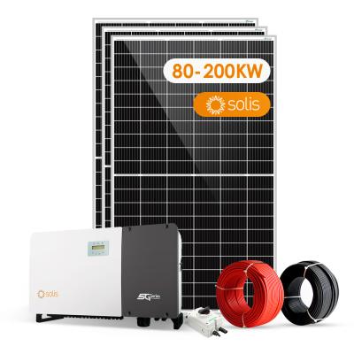 China Commercial solar panel power supply system 80KW 100KW 150KW 200KW with anti-islanding protection for sale