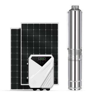 China 304 S/S Motor Shaft Sunpal 80M Head High Pressure 110V 72V 48V 24V DC Solar Water Pump For Family Homes for sale