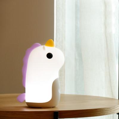 China Mini Smart Unicorn Silicone Nachtlicht Alarm Clock Ondersteuning Dimmer Aanpassingen Te koop