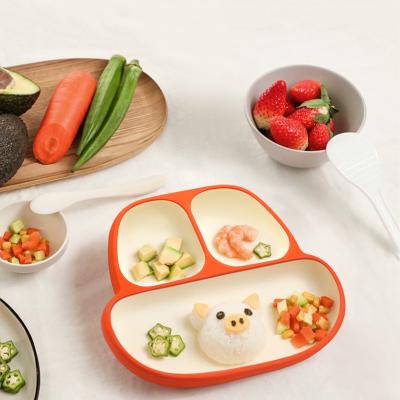 China 2024 Design BPA Free Silicone Tray Food Grade Divided Dinner Plates for Baby Supplies for sale