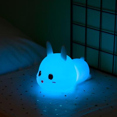 China 7 Color Changing Sleep Trainer Rabbit LED Night Light for Kids Bedroom Customer Logo for sale