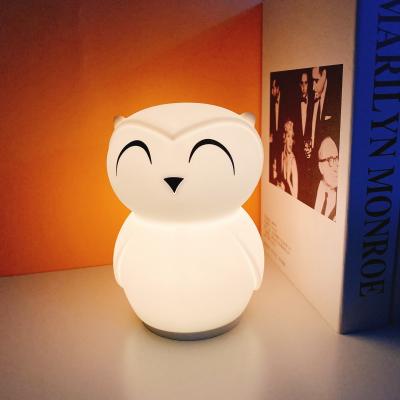 China Custom Logo Silicone Dimmable Color Changing Owl Night Lamp for Baby Gift Home Decor for sale