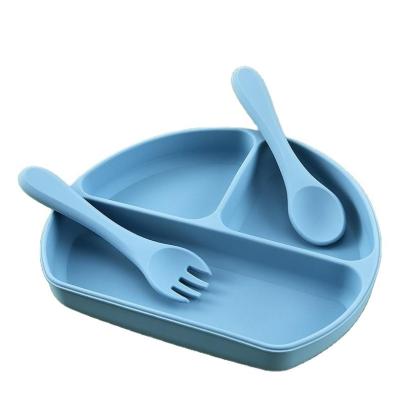 Cina Bagno Occasione BPA Libero piatto di silicone cucchiai e forchette utensili da tavola Set per l'alimentazione del bambino in vendita