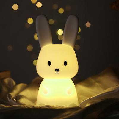 China Silicone Dog Night Light Cartoon Led Rabbit Lamp USB/Battery Power Supply for sale