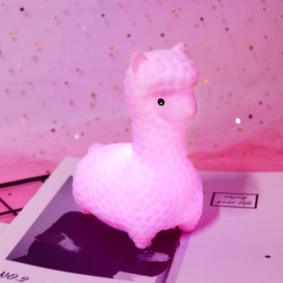 China 2021 Popular Middle Alpaca Llama Shapes 3D LED Kids USB Rechargeable Night Lights for sale