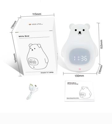 China Small Size Silicone Night Light Sunrise Simulation Alarm Clock for Children's Present for sale