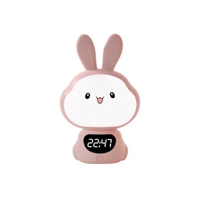 China Easter Holiday Must-Have Cute Bunny Rabbit Digital Alarm Clock for Kids ABS Material for sale