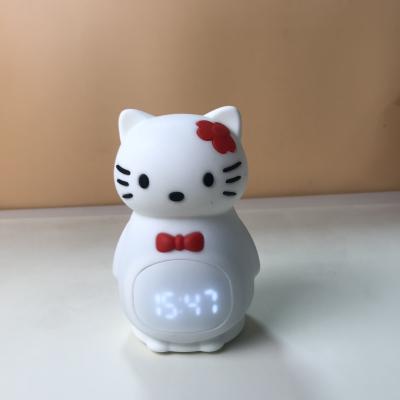 China Silicone Cat Sleep Trainer Table Clock with Alarm Battery Included ABS Silicone Material for sale