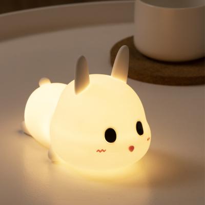 China Small 3D Cute Rabbit Silicone Lamp Pat Sensor Touch Sensitive Dimming 0.168kg for Kids for sale