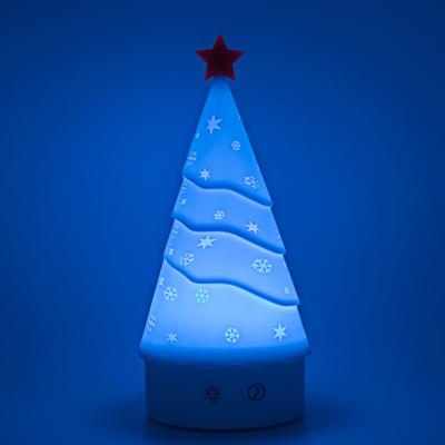 China 1- Christmas Gift Silicone Christmas Tree Color Changing Mood Lamp Musical LED Night Light for sale