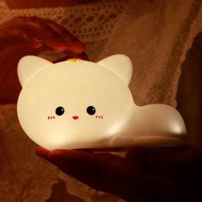 China USB Rechargeable LED 3D Silicone Cute Pet Cartoon Night Light Holiday Decoration Gift for sale